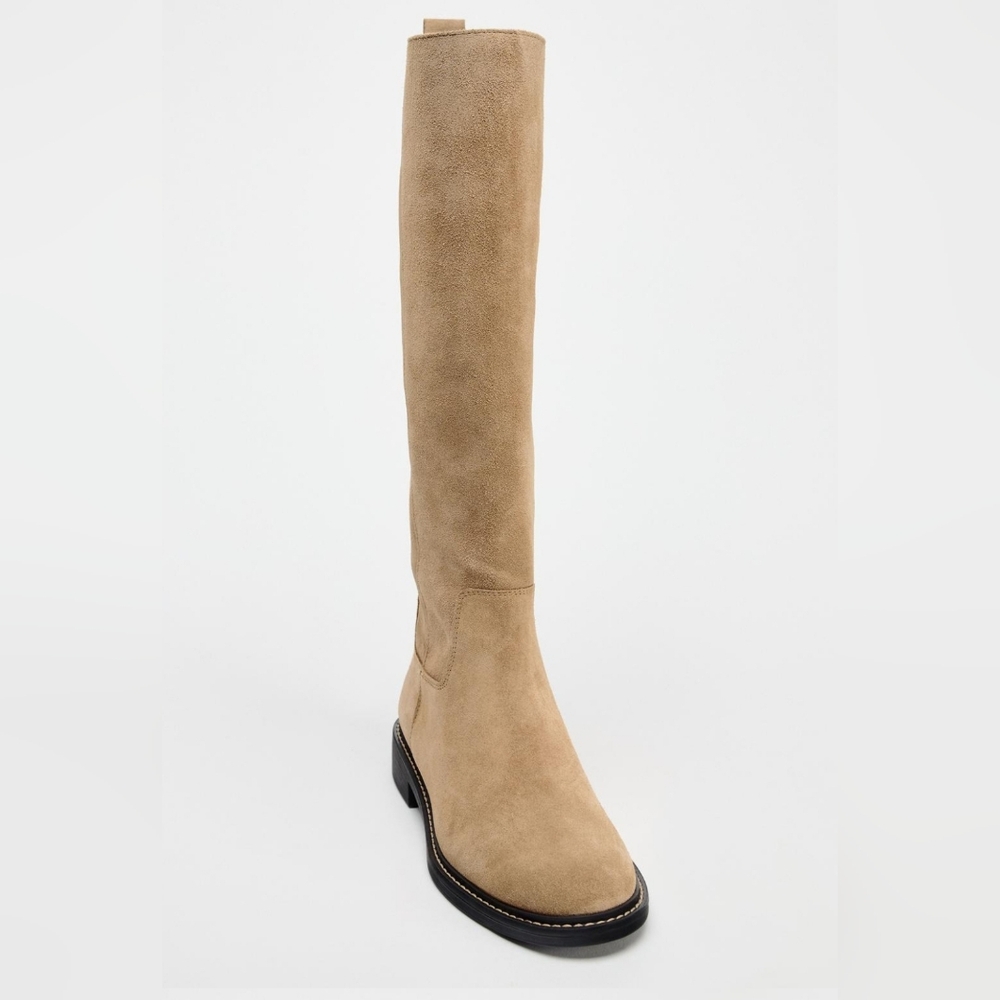 FLAT SUEDE BOOTS WITH INTERIOR LINING - Picture 5 of 8